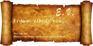 Erdman Viktória névjegykártya